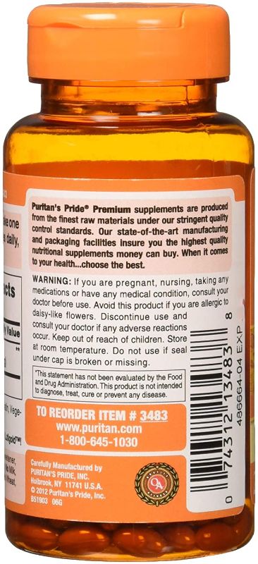 Photo 1 of Puritans Pride Lutein 6 Mg With Zeaxanthin Softgels, 120 Count