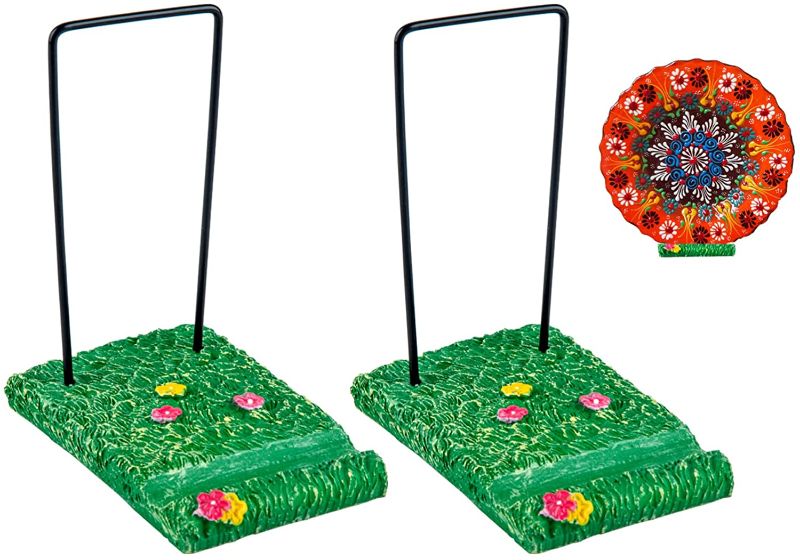 Photo 1 of Adjustable 5" Plate Stand, 2-Pack Plate Holder Display Stand, Plate Stands for Display with Combination of Resin and Iron Parts, Plate Display Stands Holder Easel Display for Photos, Picture Frames, & Plates

