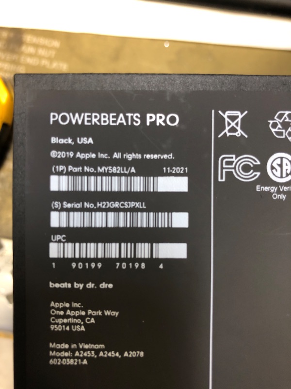 Photo 4 of Powerbeats Pro Wireless Earbuds - Apple H1 Headphone Chip, Class 1 Bluetooth Headphones, 9 Hours of Listening Time, Sweat Resistant, Built-in Microphone - Black
