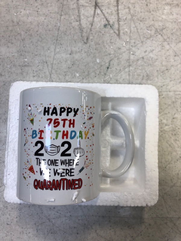 Photo 2 of 75th Quarantine Birthday Gifts for Women men - 2021 Quarantine Coffee Mug - 75 Year Old Present Ideas for Mom, Dad, Wife, Husband, Grandma, Grandpa, Sister, Brother, Son, Daughter, Friend - 11 oz
