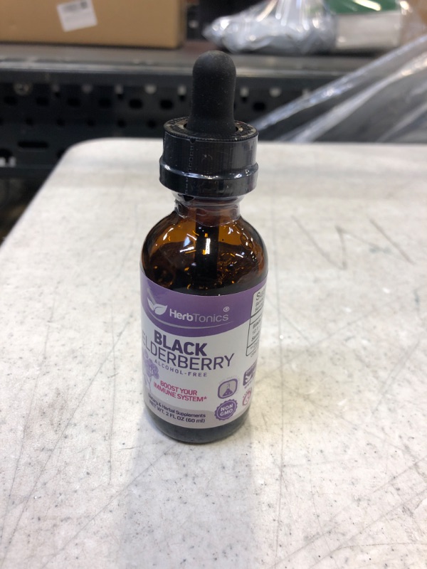 Photo 2 of 10X Potent Elderberry Syrup 1750mg Liquid Extract Drops for Adults - Immune Support & Immune Defense - 2oz Vegan Sambucus Nigra Antioxidant Drops Supplement - Berry Flavor
