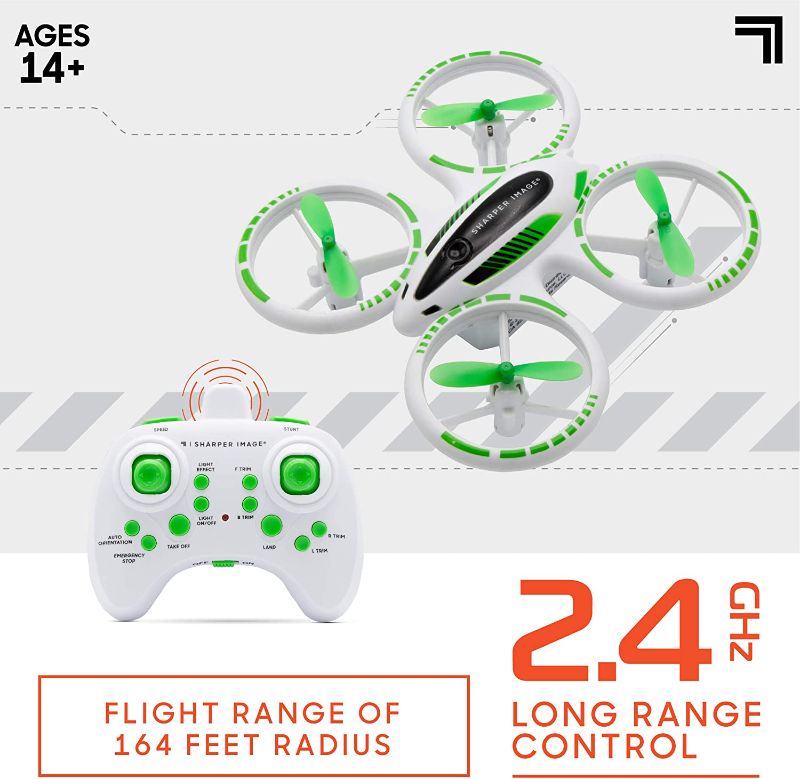 Photo 1 of SHARPER IMAGE 2.4GHz RC Glow Up Stunt Drone with LED Lights, Mini Remote Controlled Quadcopter with Assisted Landing, Small Plane for Kids and Beginners, Wireless and Rechargeable