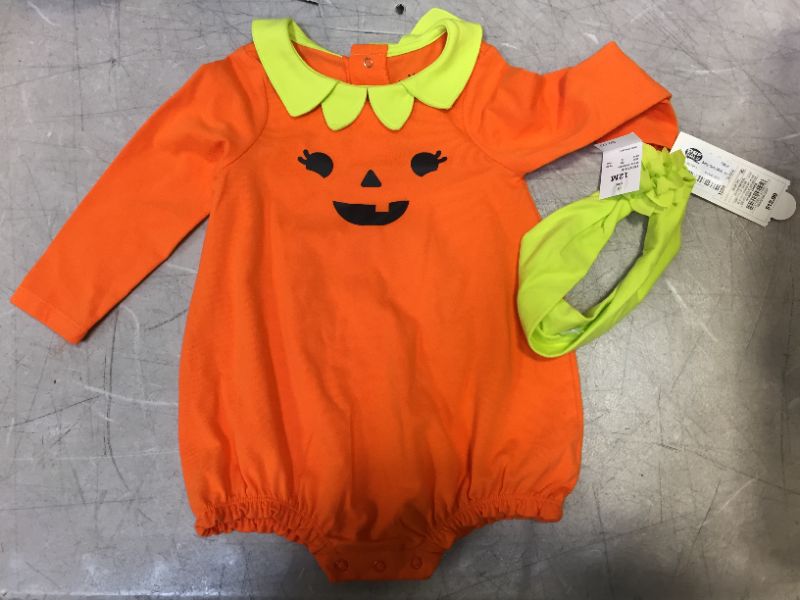 Photo 2 of Baby Girls' 2pc Pumpkin Top & Bottom Set - Cat & Jack Citrus Yellow 12M