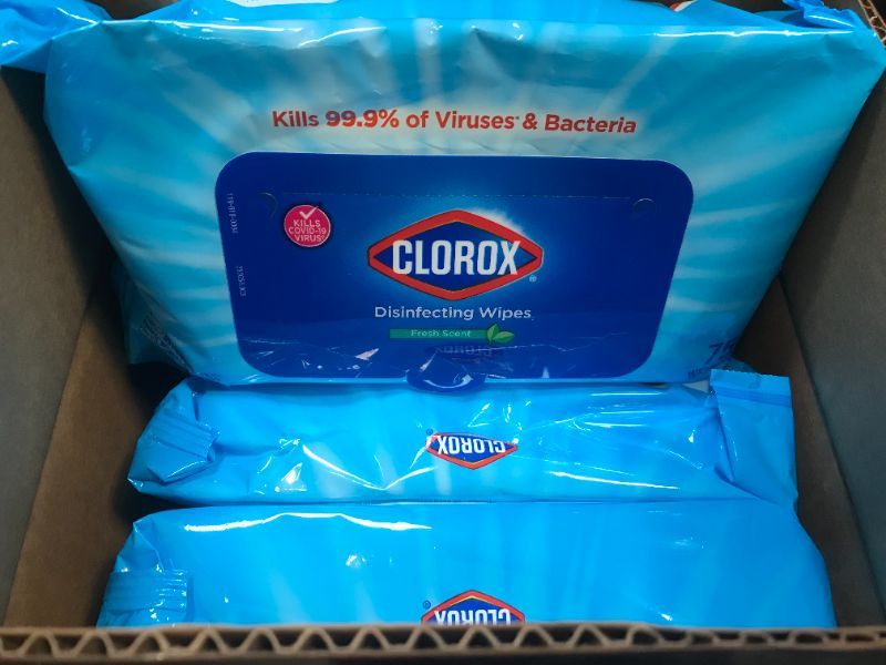 Photo 2 of Clorox Disinfecting Wipes, Bleach Free Cleaning Wipes, Fresh Scent, Moisture Lock Lid, 75 Wipes, Pack of 3  