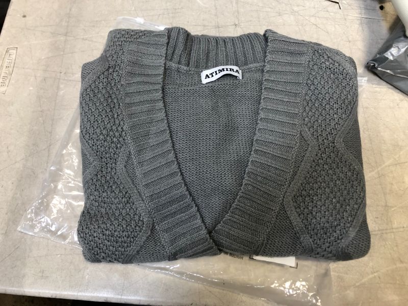 Photo 1 of ATIMIRA Cardigan Sweater Long Sleeve Button Down Open Front Chunky Cable Knit V Neck Turtleneck Pullover Sweater  size L