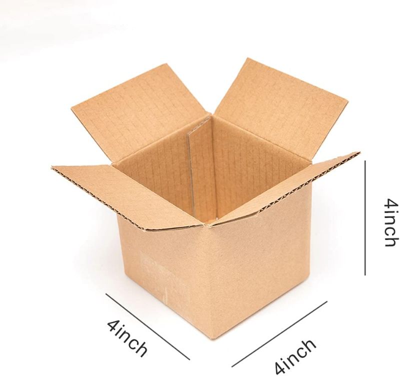 Photo 1 of 20 Pack Kraft Corrugated Cardboard Small Box, Mobile Packing Carton for Shipping, Mailing and Storage (4 x 4 x 4 inches, Brown)