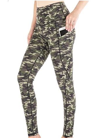 Photo 1 of Souqfone Women High Waist Yoga Pants with Pockets 4Ways Stretch Workout Leggings Soldier Prints Size XXXL