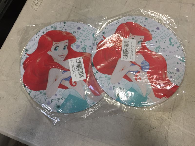 Photo 2 of Computer Gaming Mouse Pad Non-Slip Rubber Material Round Mat for Office and Home Laptop Desktop Mousepad (8 Inch) - Disney Princess Mermaid Ariel 2 Pack