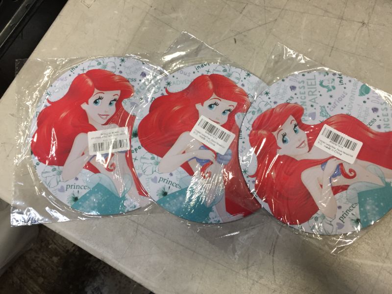 Photo 2 of Computer Gaming Mouse Pad Non-Slip Rubber Material Round Mat for Office and Home Laptop Desktop Mousepad (8 Inch) - Disney Princess Mermaid Ariel 3 Pack