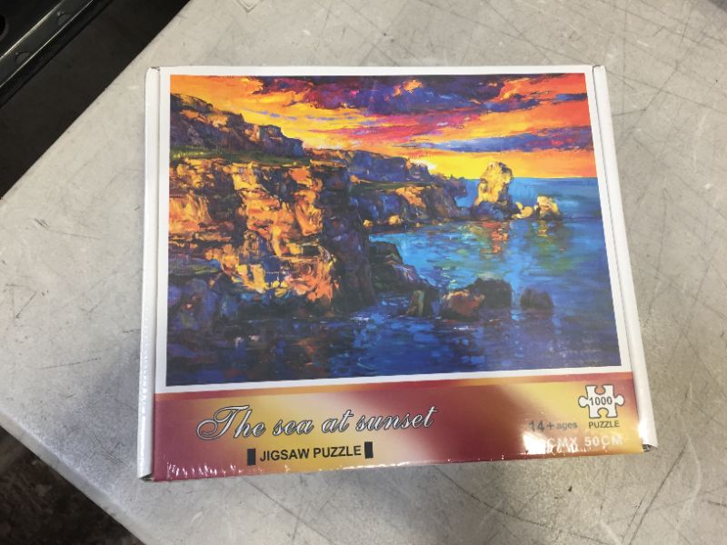 Photo 2 of 1000 Piece Jigsaw Puzzles for Adults, Large 70cm x 50cm 1000 Piece Puzzle Educational Game Toys and Unique Artwork for Families Adults Teens Age of 14 +?Sea Oil Painting?
