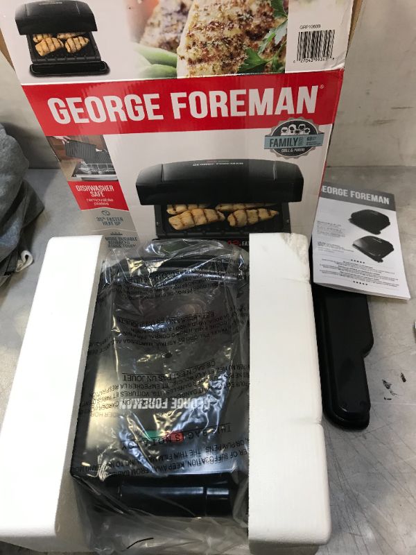 Photo 4 of George Foreman 4-Serving Removable Plate Electric Grill and Panini Press, Black, GRP1060B