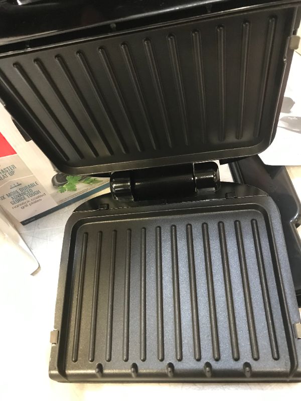 Photo 3 of George Foreman 4-Serving Removable Plate Electric Grill and Panini Press, Black, GRP1060B