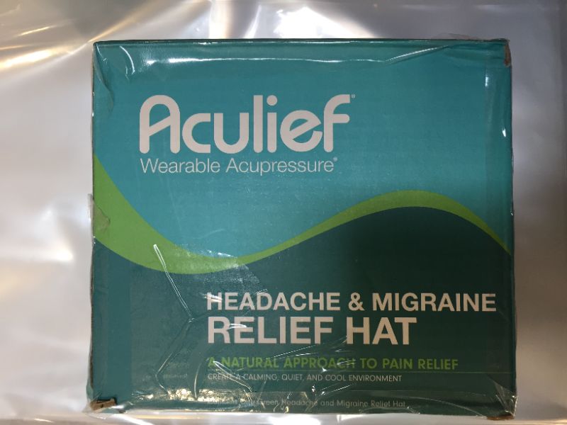 Photo 2 of Aculief Headache, Migraine, & Stress Relief Hat - Natural Ice Mask for Tension & Muscle Pain– Supports Relaxation, Soreness, Sinus Alleviation, Chemo -Stretchy, Comfortable, & Cool Wearable