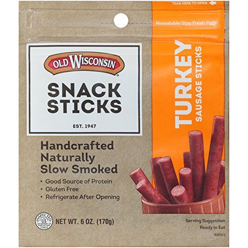 Photo 1 of 8 pack - Old Wisconsin Turkey Sausage Snack Sticks, Naturally Smoked, Ready to Eat, High Protein, Low Carb, Keto, Gluten Free, 6 Ounce Resealable Package
exp - 12 - 20 - 21