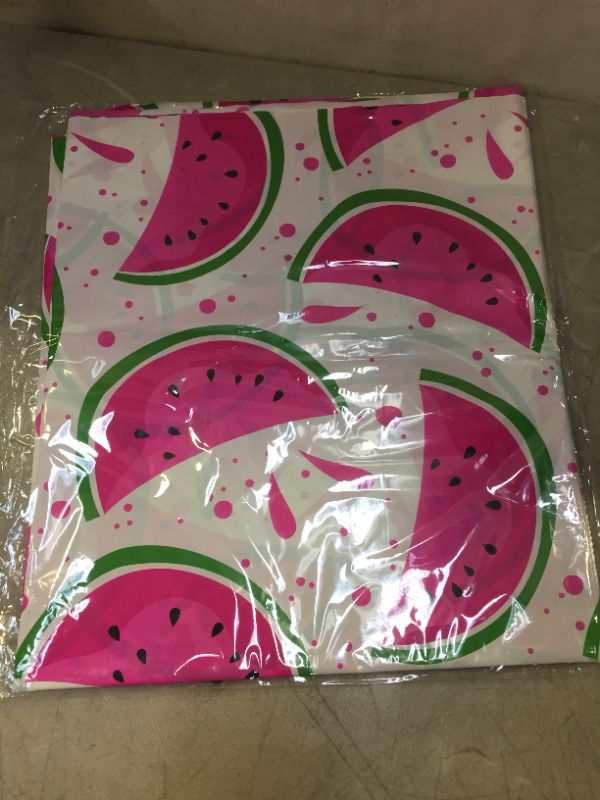 Photo 2 of 3 Pieces Watermelon Party Table Cover, Disposable Summer Fruit Watermelon Pattern Party Tablecloth for Fruit Watermelon Theme Birthday Baby Shower Wedding Party Decoration, 51.18 x 86.61 Inch
