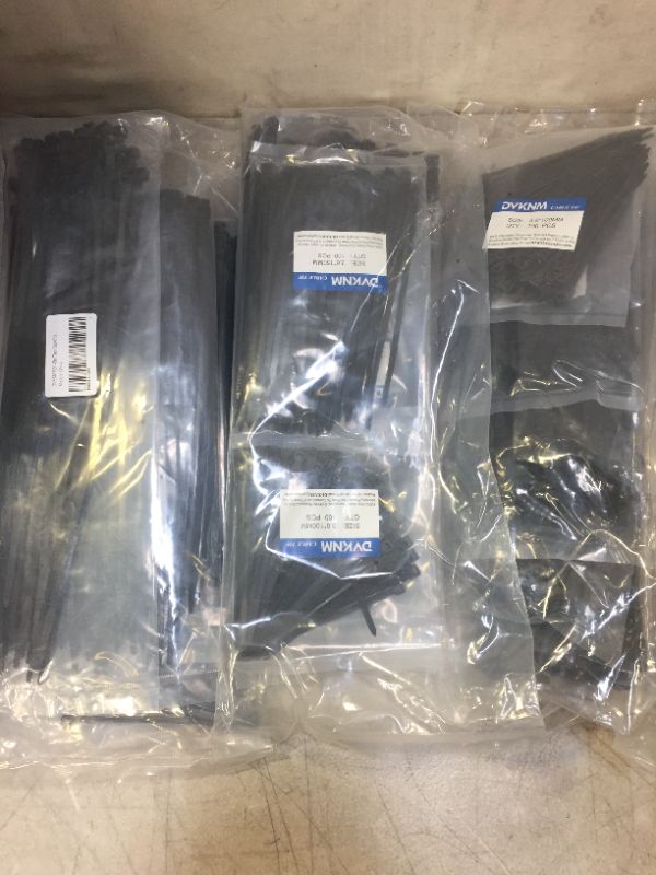 Photo 1 of ( 3 PACKS) Zip Ties/Cable Zip/Black zip ties/Zip ties heavy duty Thickening,500 PCS Self-Locking Cable Zip Ties 4"+6"+8"+10"+12"-Inch Nylon Cable Ties,Perfect for Home,Office,Garage,Workshop and Outdoor-(Black)
