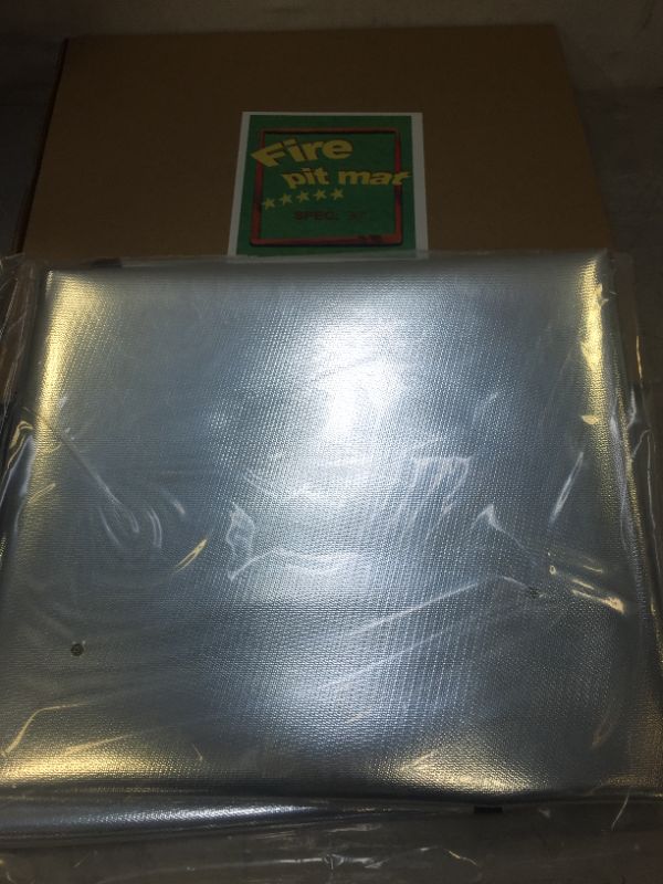 Photo 1 of 36'' Round Silver Fire Pit Mat ,2 Layers Heat Resistant Stove Grill Mat,Outdoor Fireproof Mat,Al Foil Fire Pit Pad,Fiberglass High Temp Mat for Grass Protector,Ground,Patio,Deck Defender,Lawn,BBQ
