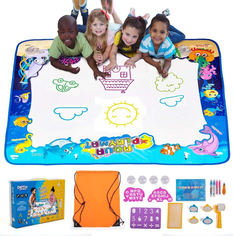 Photo 1 of Lilt De creation Water Doodle Mat for Toddler 40 x 32 Inches Doodle Mat - Coloring, Drawing and Doodling - Educational Toys for Kids - Water Drawing Mat for Kids, Boys, Girls - Ages 4 5 6 7 8