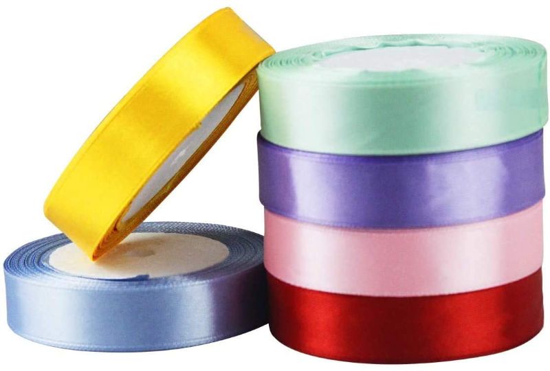 Photo 1 of 2 pack Ribbon for Crafts 146 Yds 6 Colors Assortment Satin Fabric Ribbon Set for Bows DIY Crafts Gift Package Wrapping Accessory Party Wedding Decoration Balloon String