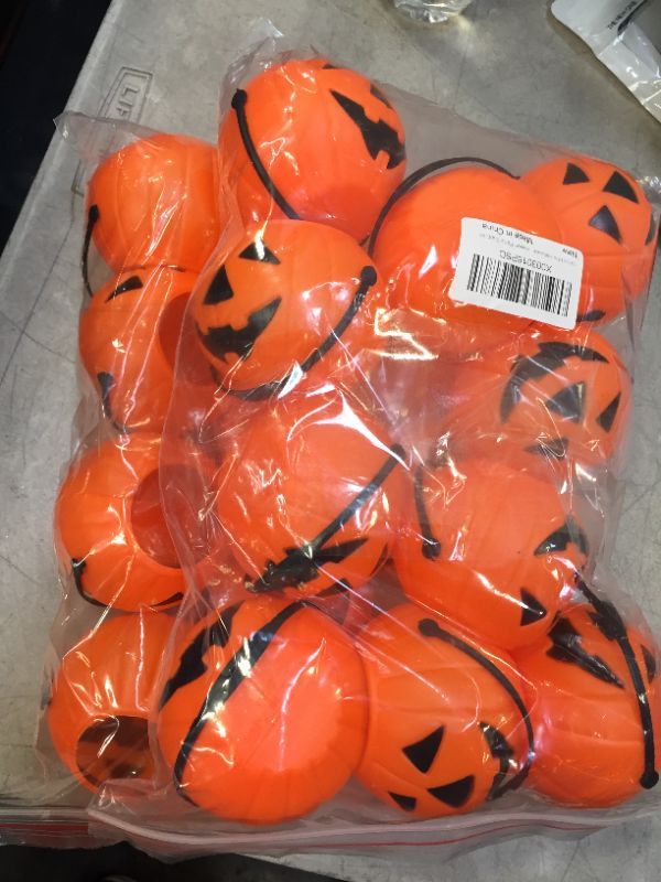 Photo 2 of 2 PACK 10Pcs Mini Halloween Pumpkin Bucket Portable Children Pumpkin Candy Pail Pumpkin Trick or Treat Buckets for Kids Halloween Party Supplies