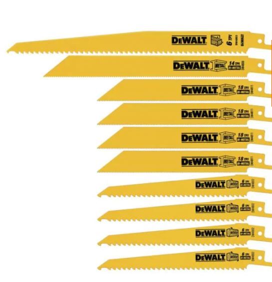 Photo 1 of Bi-Metal Reciprocating Saw Blade Set with Case (10-Piece)
