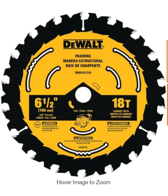 Photo 1 of 6-1/2 in. 18-Tooth Circular Saw Blade
