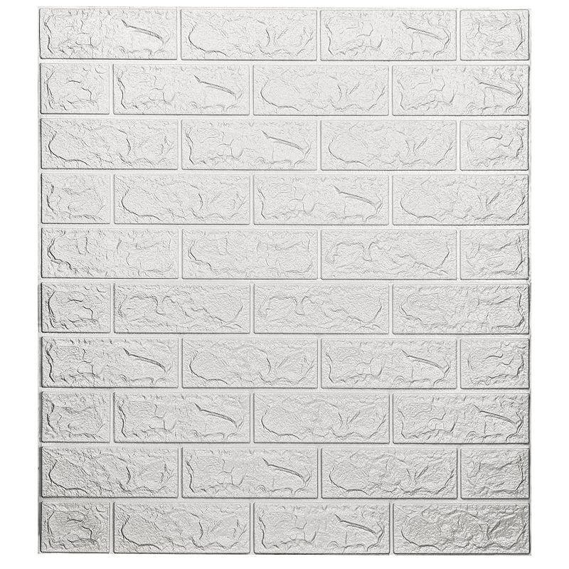 Photo 1 of 20-Pack 115 Sq.Ft Faux Brick Panels 3D for Wall Décor Peel and Stick in White
