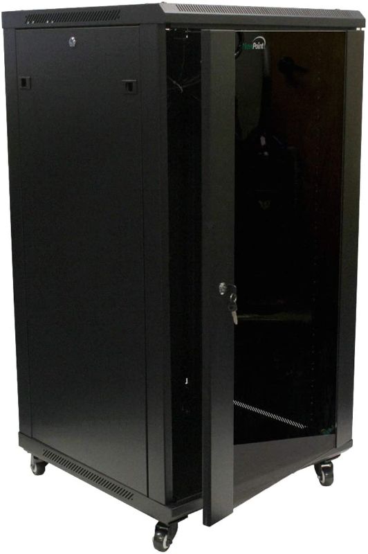 Photo 1 of NavePoint 22U IT Wall Mount Network Server Data Cabinet Rack Glass Door Locking Casters
