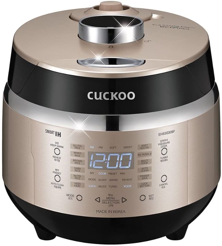 Photo 1 of CUCKOO CRP-EHSS0309FG | 3-Cup (Uncooked) Induction Heating Pressure Rice Cooker | 15 Menu Options, Auto-Clean, Voice Guide, Made in Korea | Gold
