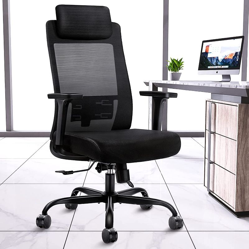 Photo 1 of DAVEJONES Ergonomic Office Chair - Computer Desk Chairs High Back with Lumbar Support, 3D Adjustable Arms
