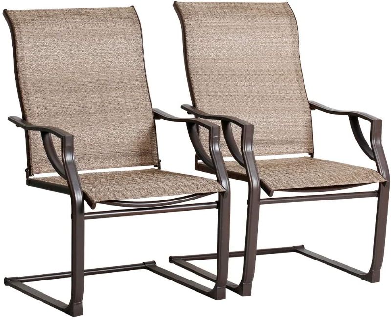 Photo 1 of BALI OUTDOORS All-Weather Spring Motion Teslin Patio Dining Chairs Set of 2 for Outdoor Lawn Garden Backyard
