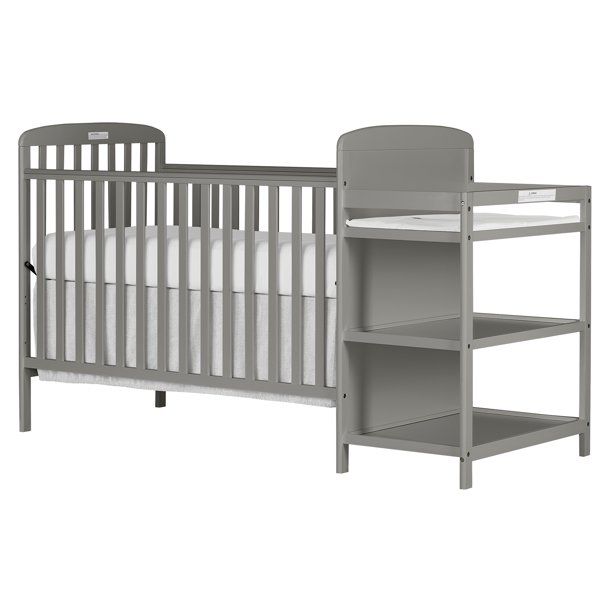 Photo 1 of Dream On Me Anna 4-in-1 Convertible Crib and Changer, Steel Gray
