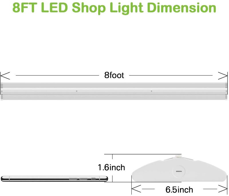 Photo 1 of 110W 8FT LED Shop Lights Ultra Slim LED Wraparound