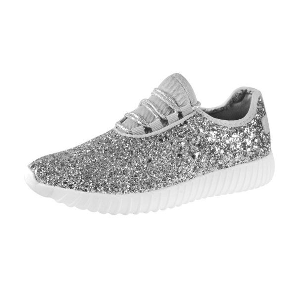 Photo 1 of LUCKY STEP Fashion Glitter Sneakers for Little Kids SIZE 2, SILVER