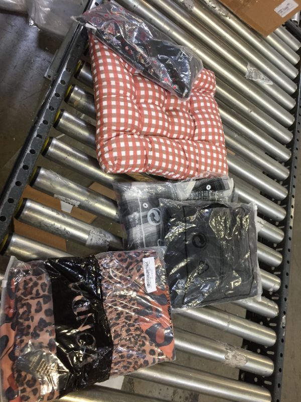 Photo 1 of ASSORTMENT OF CLOTHES & CUSHIONS. VARYING STYLES COLORS AND SIZES