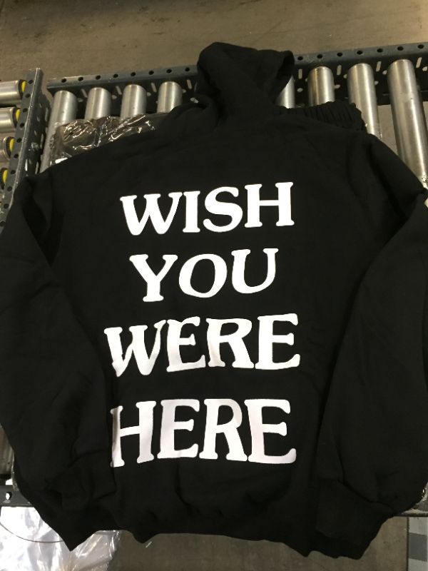 Photo 2 of ASTROWORLD 'WISH YOU WERE HERE' HOODIE, SIZE SMALL, BLACK. UNAWARE IF AUTHENTIC OR NOT 