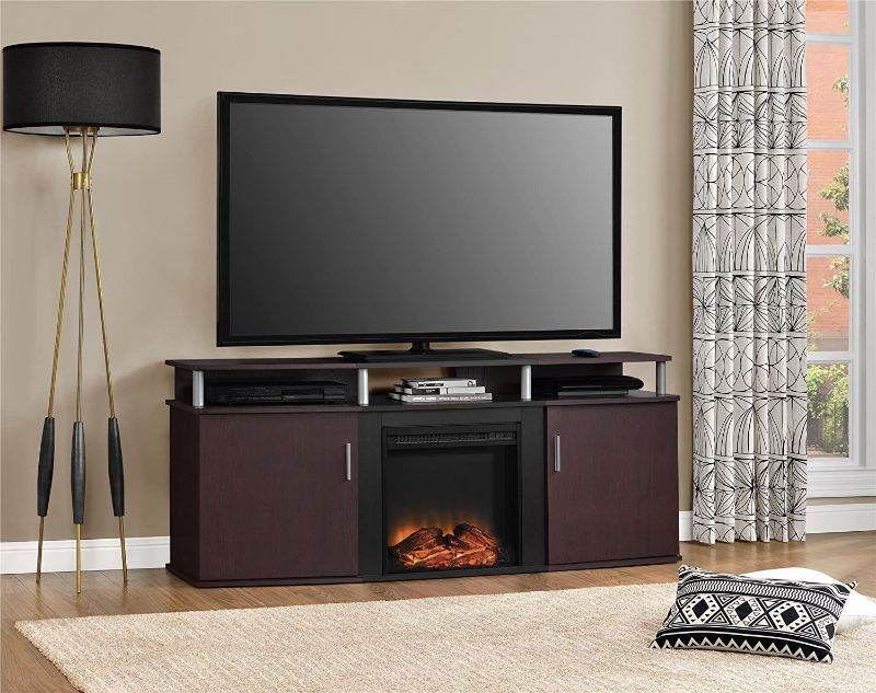 Photo 1 of Ameriwood Home Carson Electric Fireplace TV Console for TVs up to 70",  Cherry
