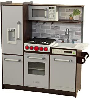 Photo 1 of KidKraft Uptown Elite Espresso Play Kitchen with EZ Kraft Assembly, Lights and Sounds, Working Ice Maker and Click and Turn Knobs, Gift for Ages 3+
