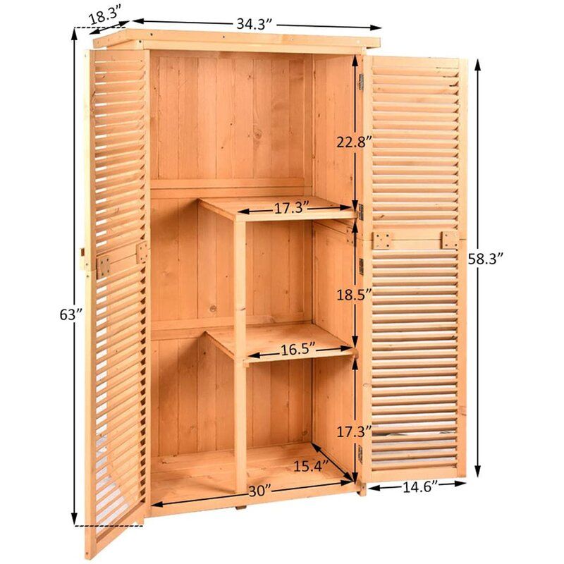 Photo 1 of 2.9 Ft. W X 1.5 Ft. D Solid Wood Vertical Tool Shed (Part number: SL00800PC