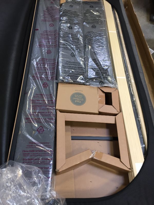Photo 4 of ZINUS Shalini Upholstered Platform Bed Frame / Mattress Foundation / Wood Slat Support / No Box Spring Needed / Easy Assembly KING