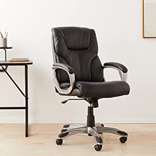 Photo 1 of Amazon Basics Executive Office Desk Chair with Armrests, Adjustable Height/Tilt, 360-Degree Swivel, 275Lb Capacity - Black/Pewter
