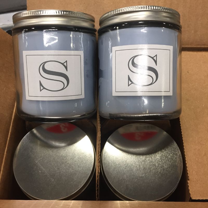 Photo 1 of 6 PACK 7oz CANDLE SCENT LAVENDER.  Letter "S" ON JARS