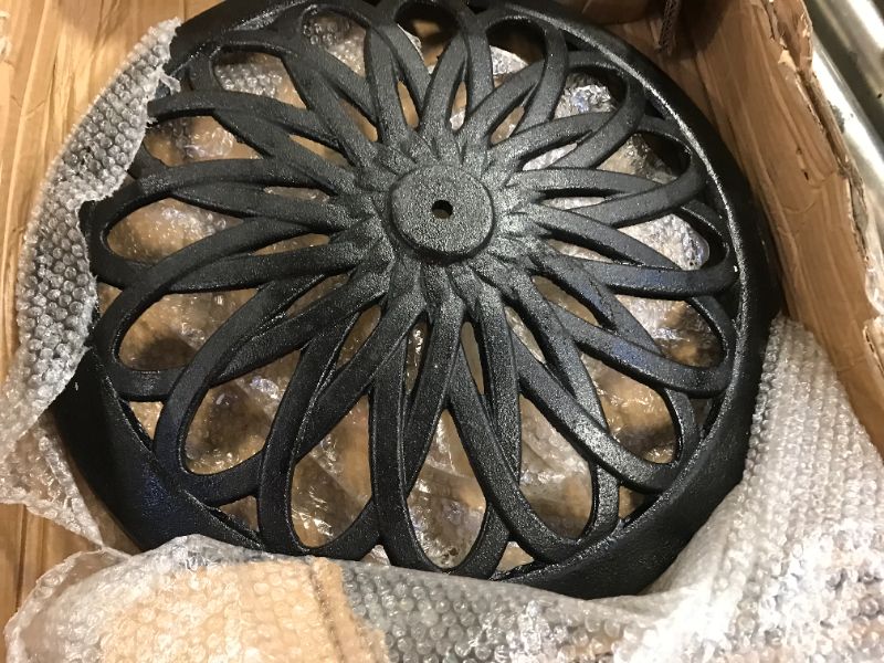 Photo 1 of 17.5 in. Cast Iron Patio Umbrella Base (Black)
** MISSING POLE **