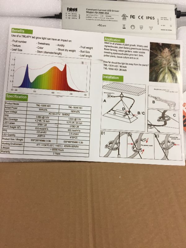 Photo 2 of fahold led grow light 