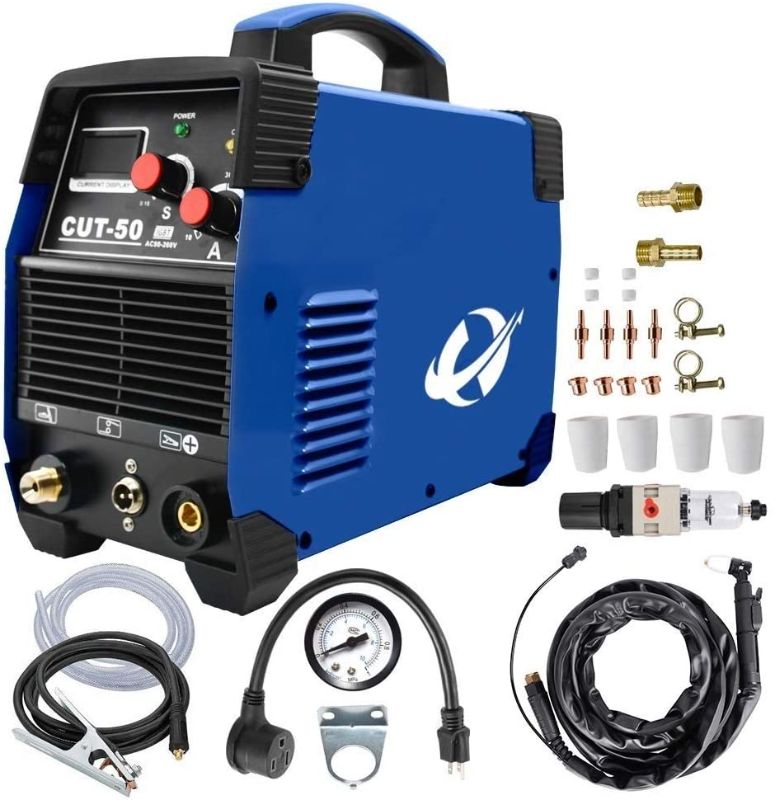 Photo 1 of Plasma Cutter, CUT50 50 Amp 110V/220V ±15% Dual Voltage AC-DC IGBT Cutting Machine With LCD Display And Accessories Tools
