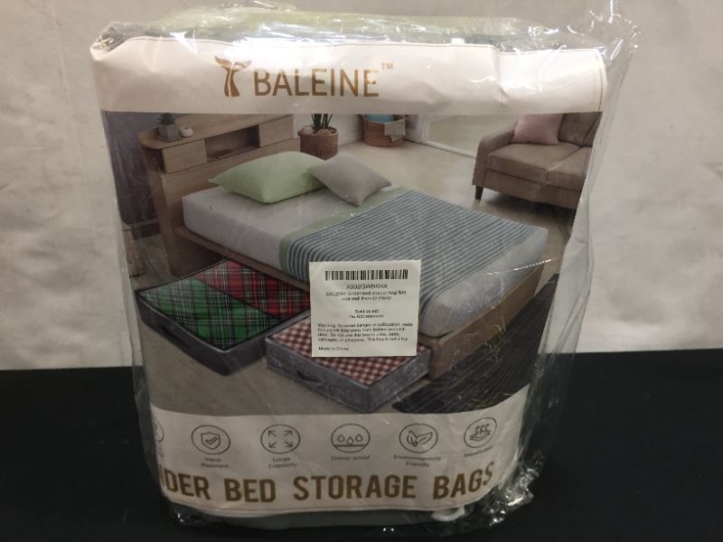 Photo 2 of BALEINE 2 Pack Underbed Storage Bags with Zippers, Clear Top and Reinforced Handles to Organize Clothes, Comforters, Shoes and Gift Wrapping Paper, Linen Fabric, Rigid Sidewall