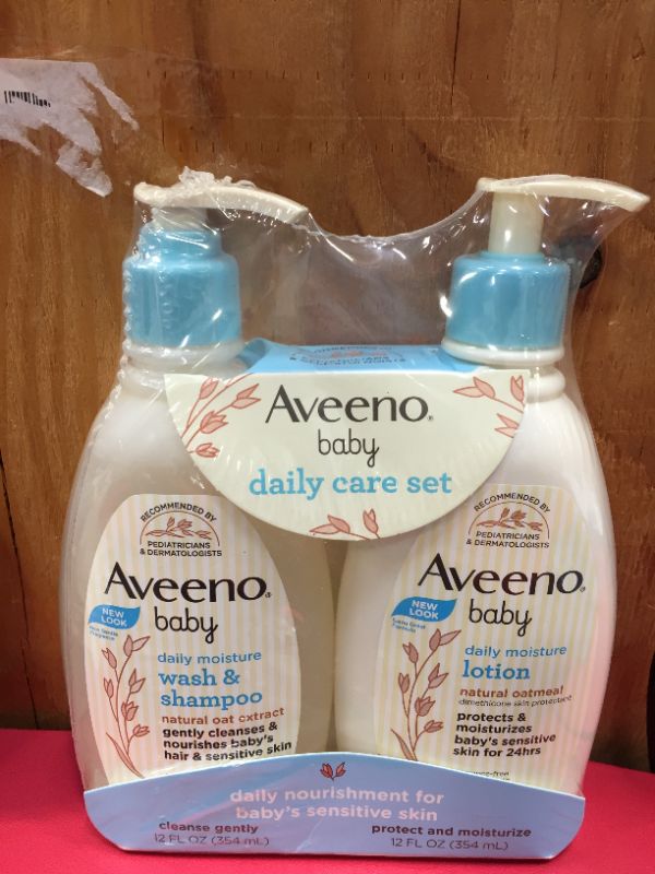 Photo 1 of Aveeno Baby Daily Care Set For Delicate Skin And Hair, 2 Items
