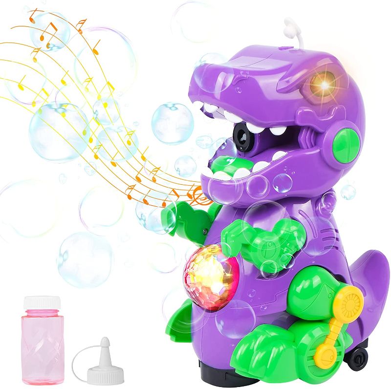 Photo 1 of Cofeymera Bubble Machine for Toddlers,Automatic Bubble Blower with Lights Sound Music,(Purple)
