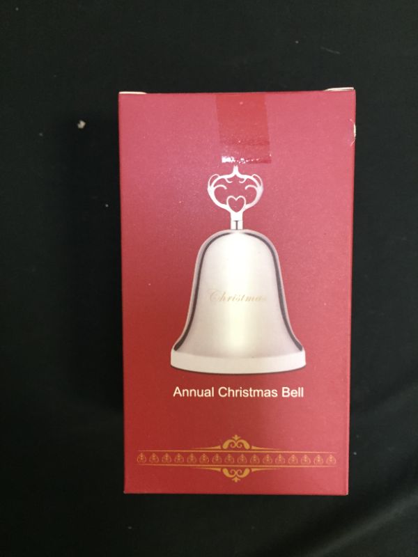 Photo 4 of 2021 Annual Christmas Bell,Silver Bell Ornament for Christmas Decorations, Bell Ornament for Christmas Anniversary,Red Ribbon & Gift Box
