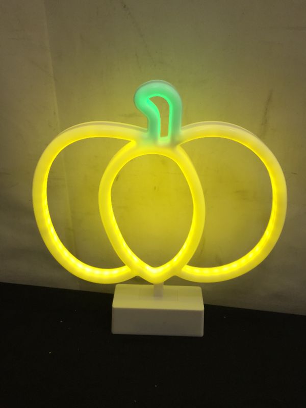 Photo 2 of AGUDOU Pumpkin-Shaped Thanksgiving Day Decoration LED Neon Light Signs, Indoor Bedside Lamp with Battery Supply, ***battery not included***